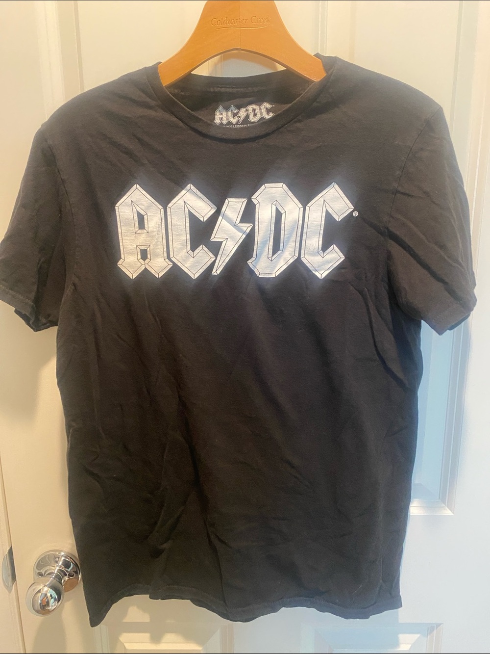 AC/DC Black T-Shirt with White Logo EUC